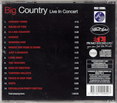 Big Country Live In Concert Rear Cover
